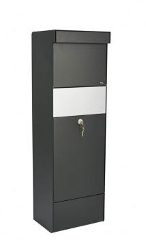 Preview: Allux Grundform Paketbriefkasten in schwarz, mit 4 wechselbaren Frontplatten